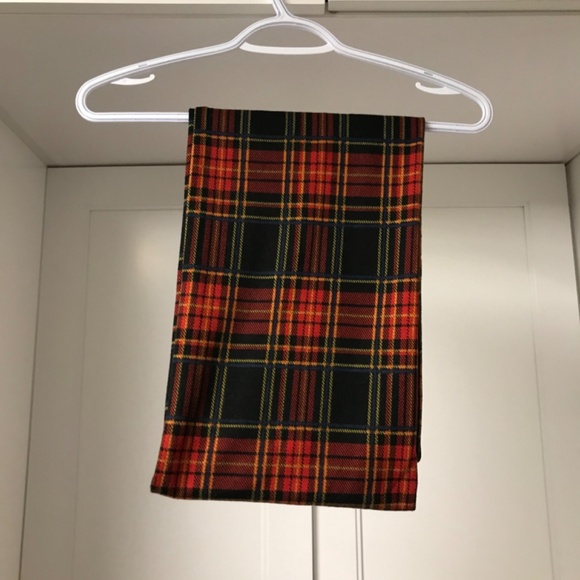 Plaid Circular Scarf in Red, Yellow and Black - Picture 5 of 5